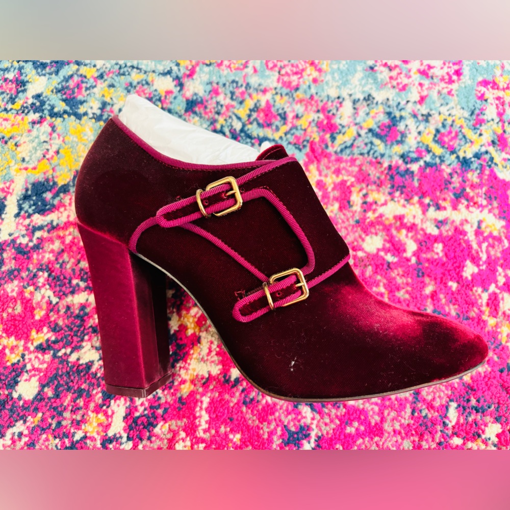 New, never worn, Tory Burch wine velvet ankle booties.  Size 9.5.